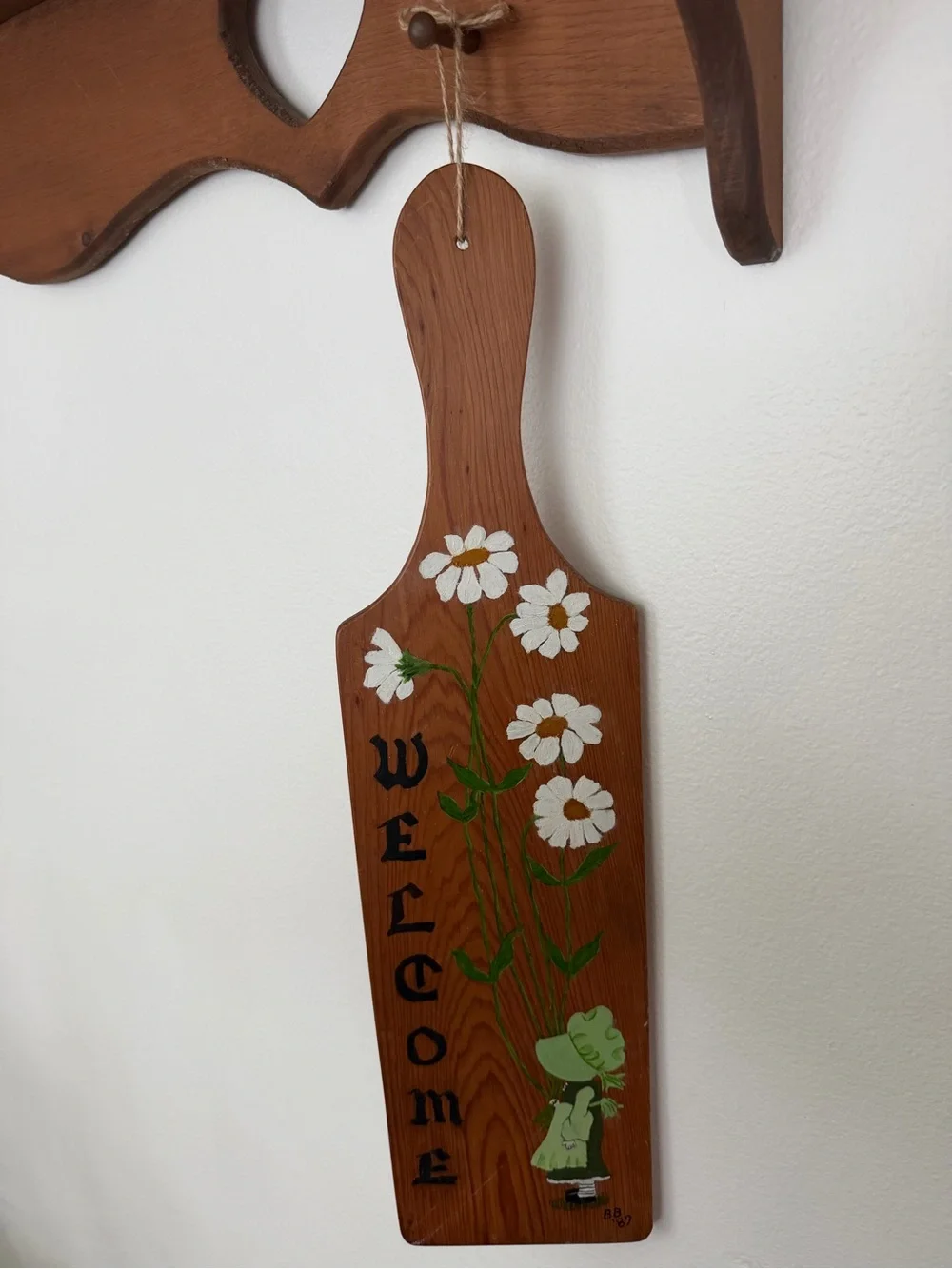 Welcome holly hobby Daisy Paddle Wall Decor - Green & White